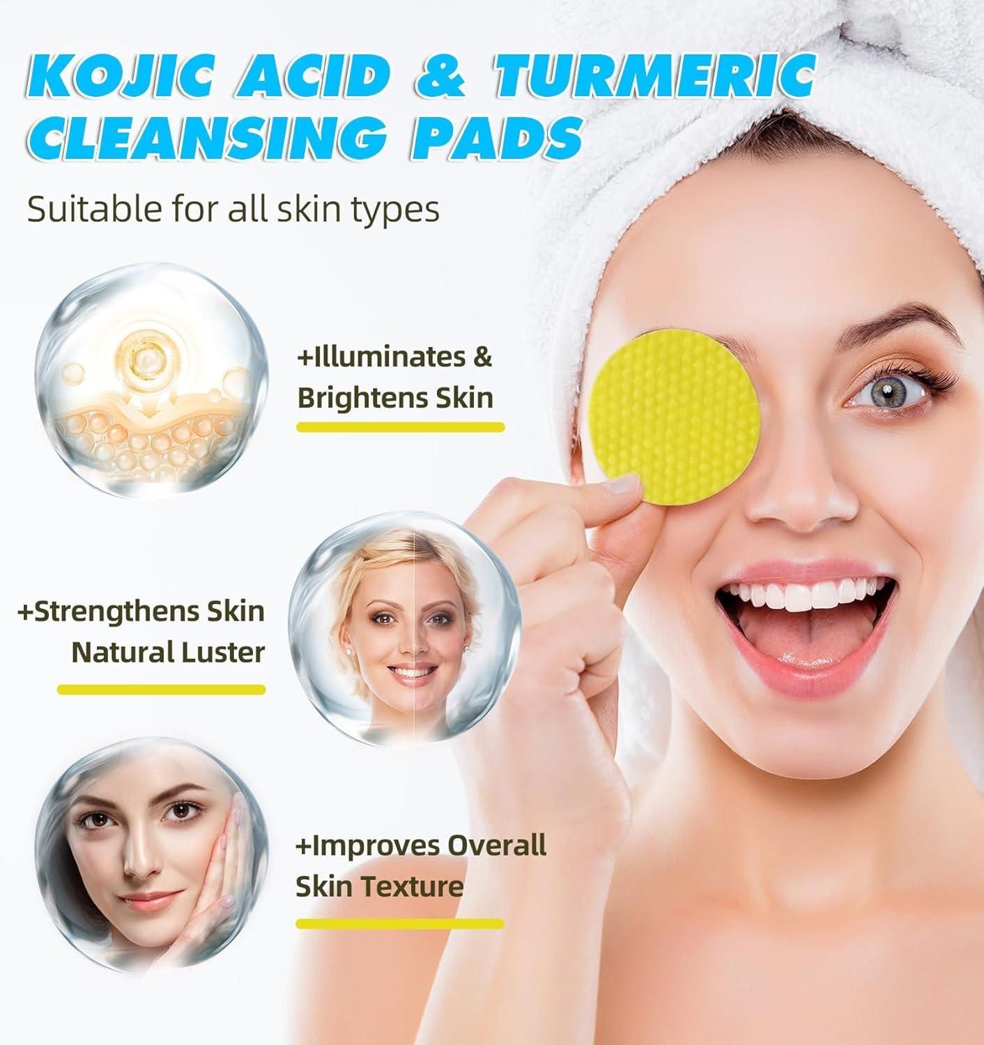 "Glow-Boosting Turmeric & Kojic Acid Cleansing Pads for Radiant Skin"